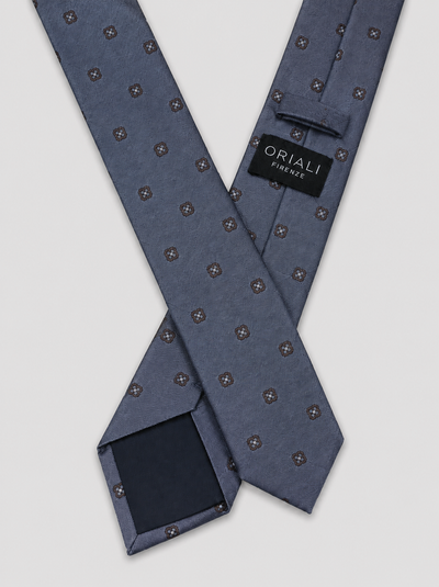 Cravatta 7 Pieghe Jacquard  Indaco