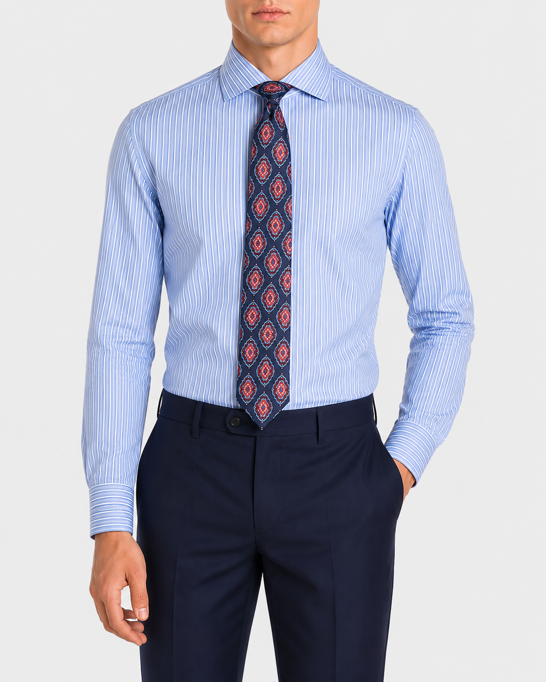 Camicia A Righe Signature Popeline