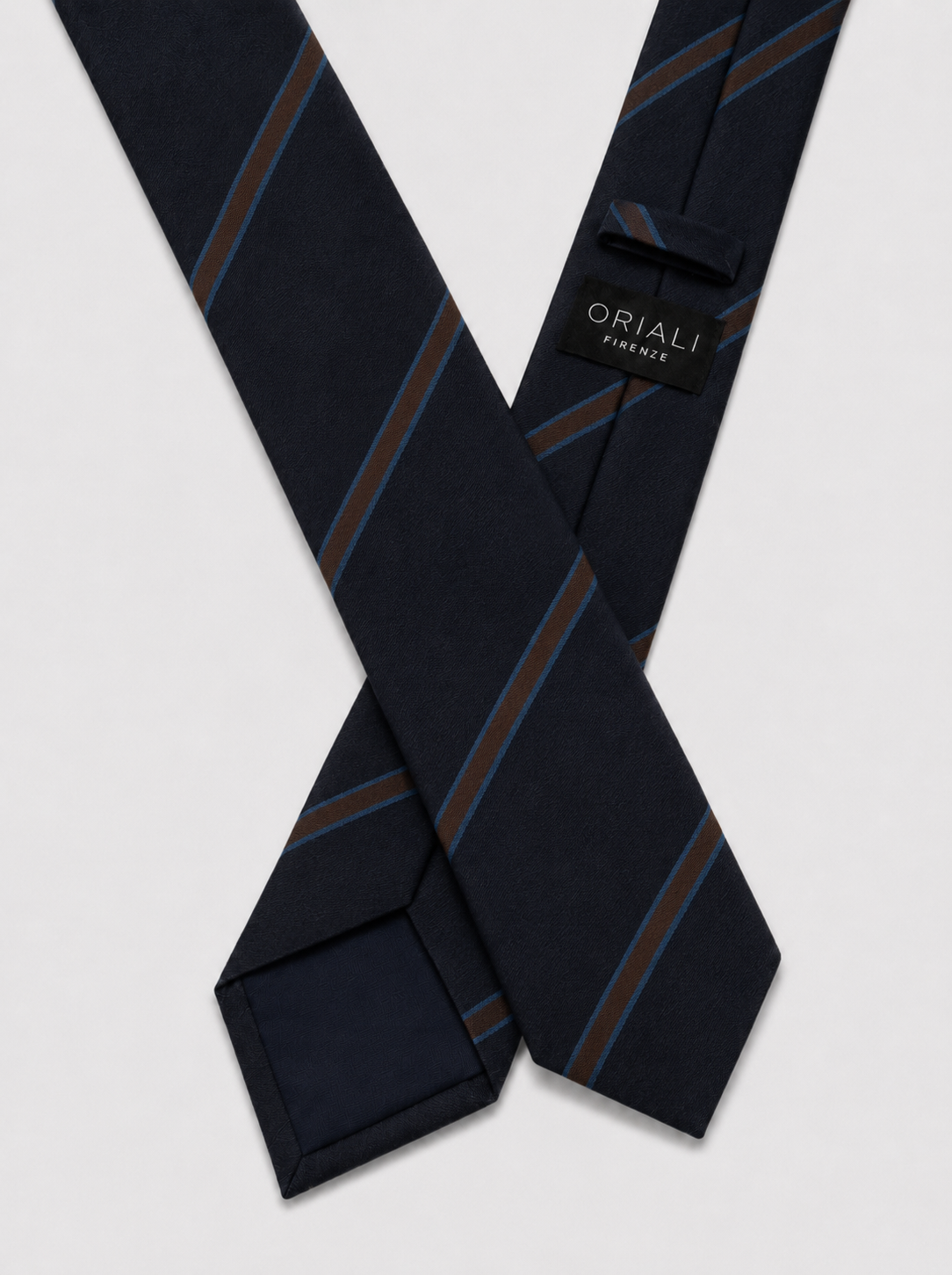 Cravatta 7 Pieghe Regimental Navy Blu