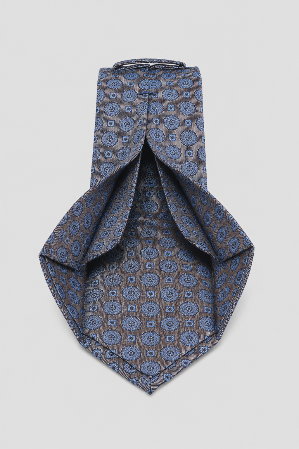 Cravatta 7 Pieghe Jacquard Grigio