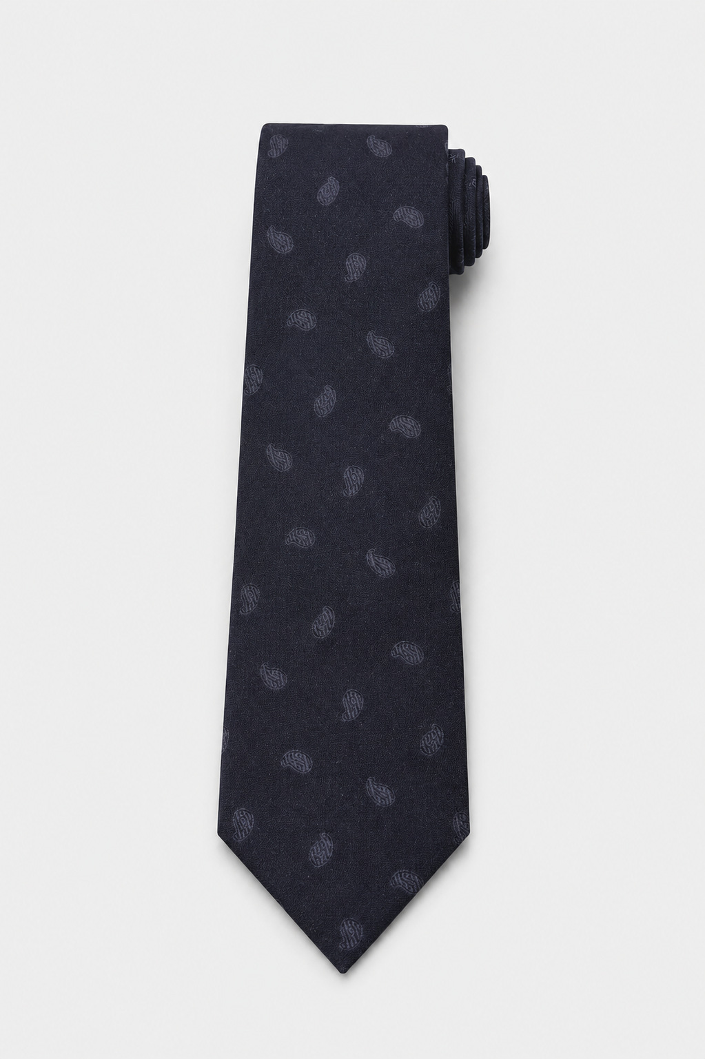 Cravatta 7 Pieghe Jacquard Paisley Navy