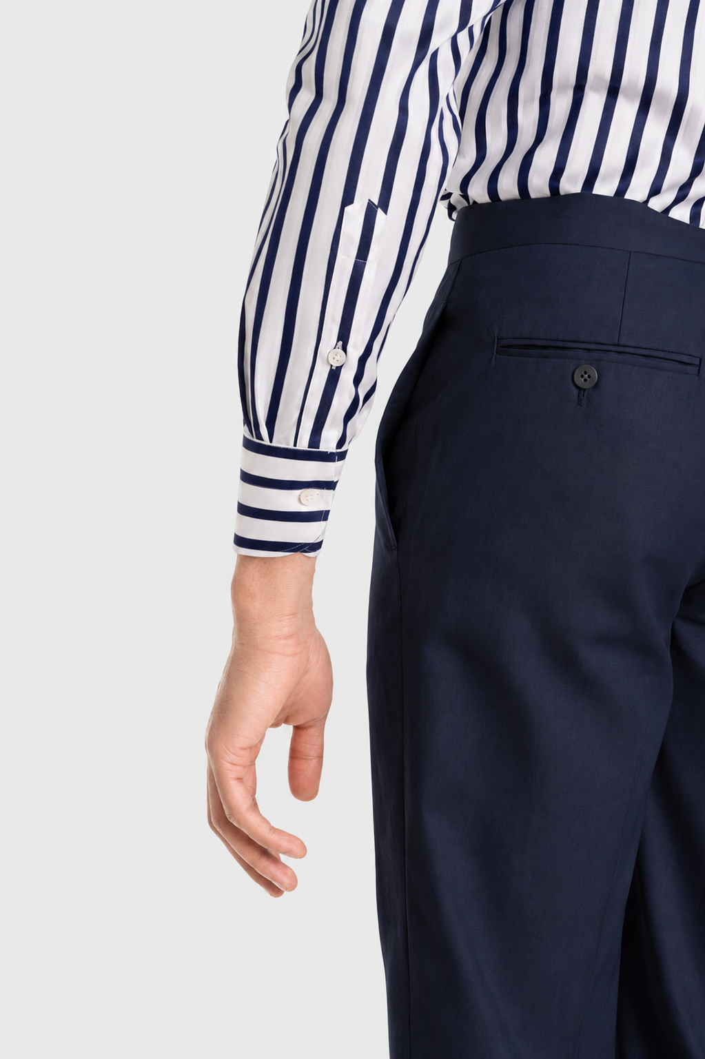 Camicia Righe  Navy Popeline