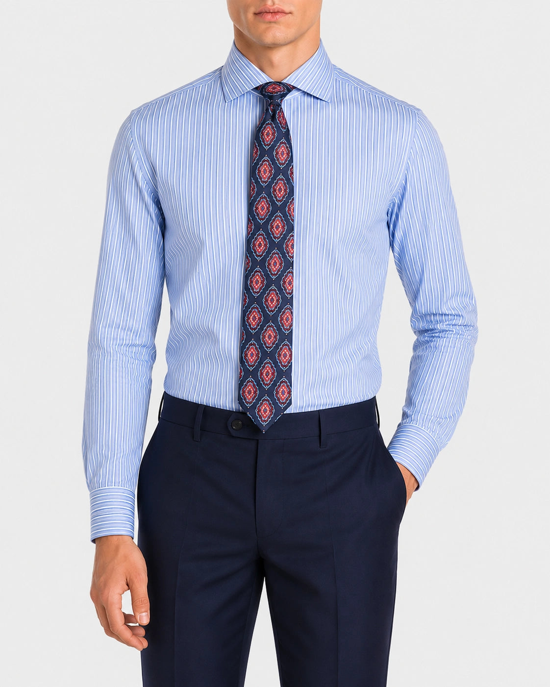 Camicia A Righe Signature Popeline