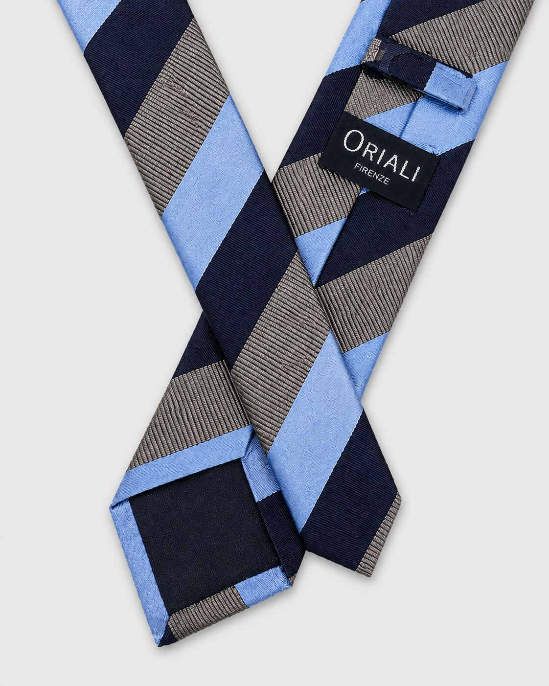 Cravatta  7 Pieghe Regimental Azzurro