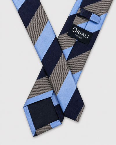 Cravatta  7 Pieghe Regimental Azzurro
