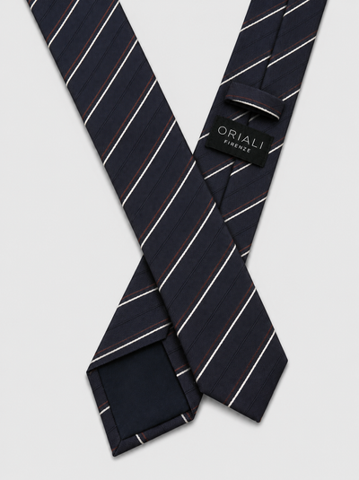 Cravatta 7 Pieghe Regimental Blu Navy