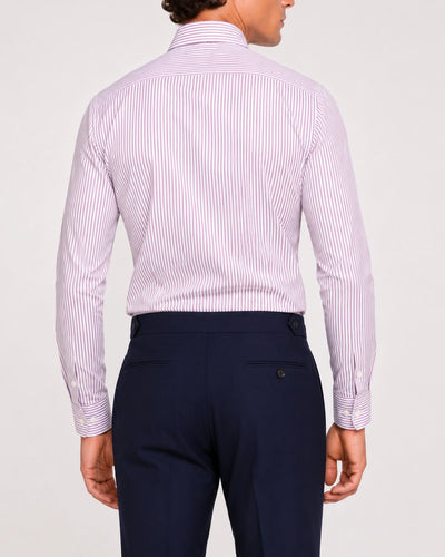 Purple Striped Poplin Shirt