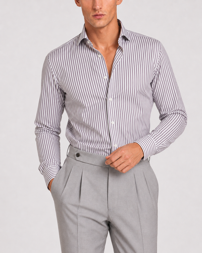 Camicia A Righe Signature Popeline