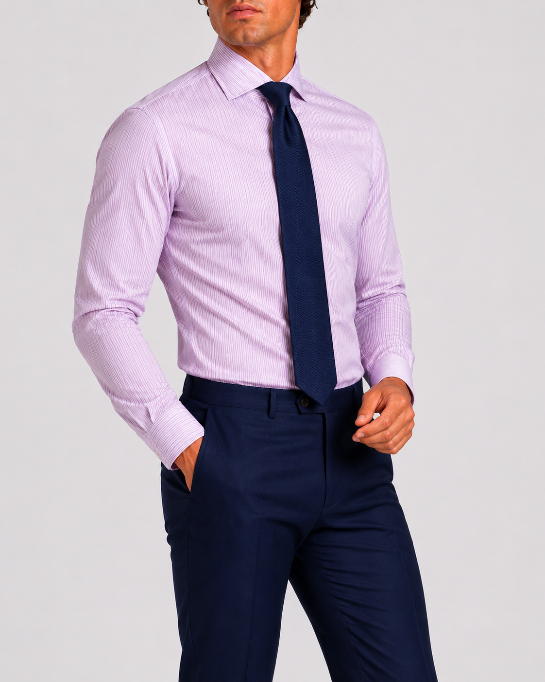 Camicia A Righe Classico Popeline