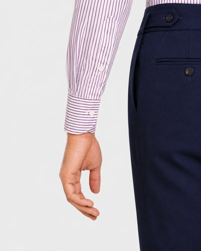 Purple Striped Poplin Shirt