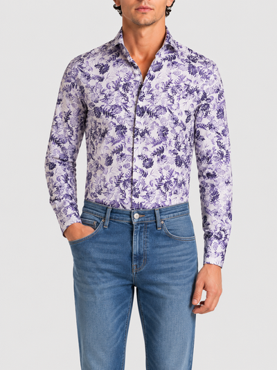 Floral Print Poplin Shirt