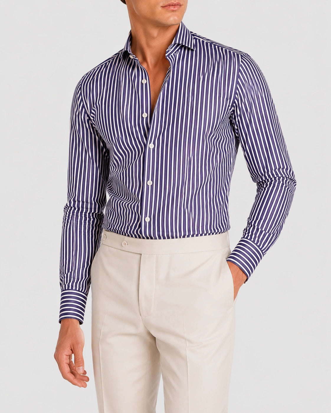 Camicia A Righe Signature Popeline
