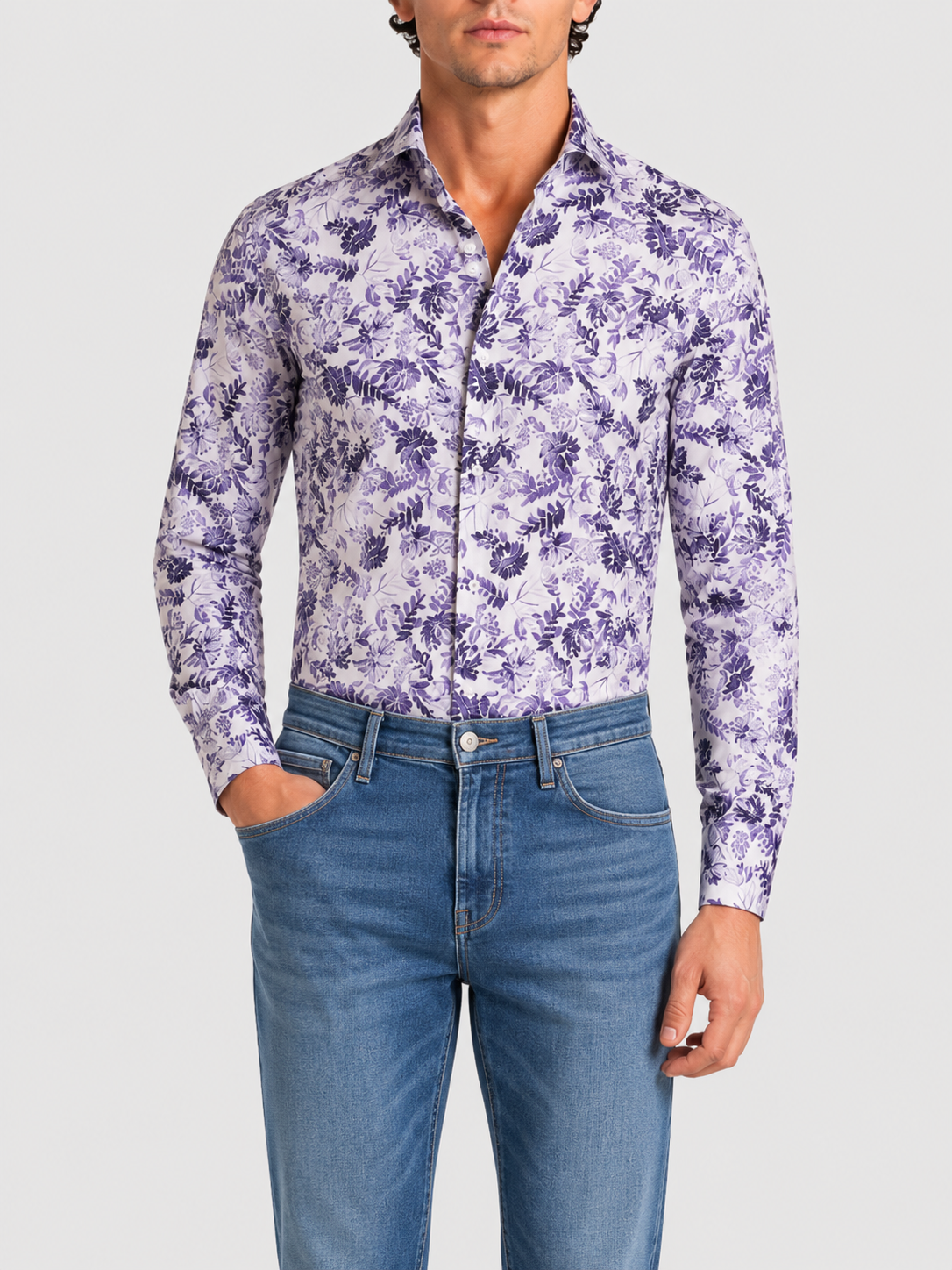 Camicia Stampa Floreale Popeline