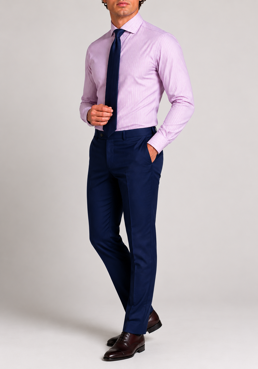 Camicia A Righe Classico Popeline