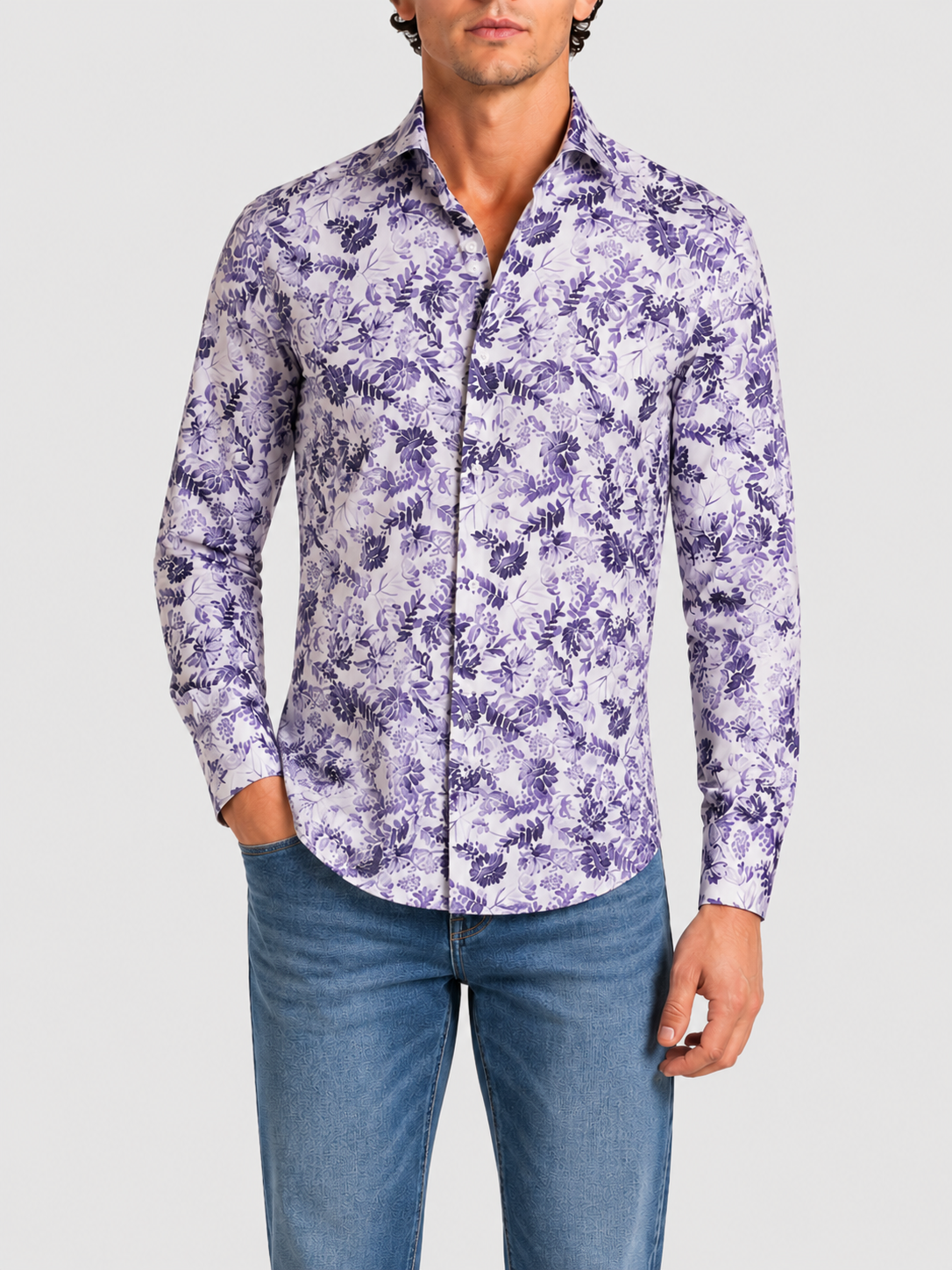 Camicia Stampa Floreale Popeline
