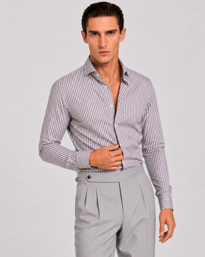 Camicia A Righe Signature Popeline