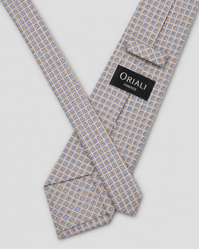 9-fold tie with micro geometric print
