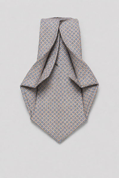 9-fold tie with micro geometric print