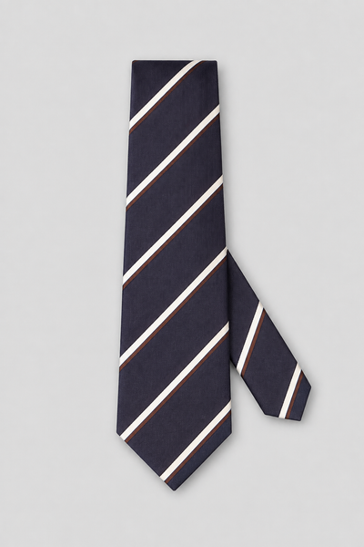 Navy Blue Regimental 7-Fold Tie