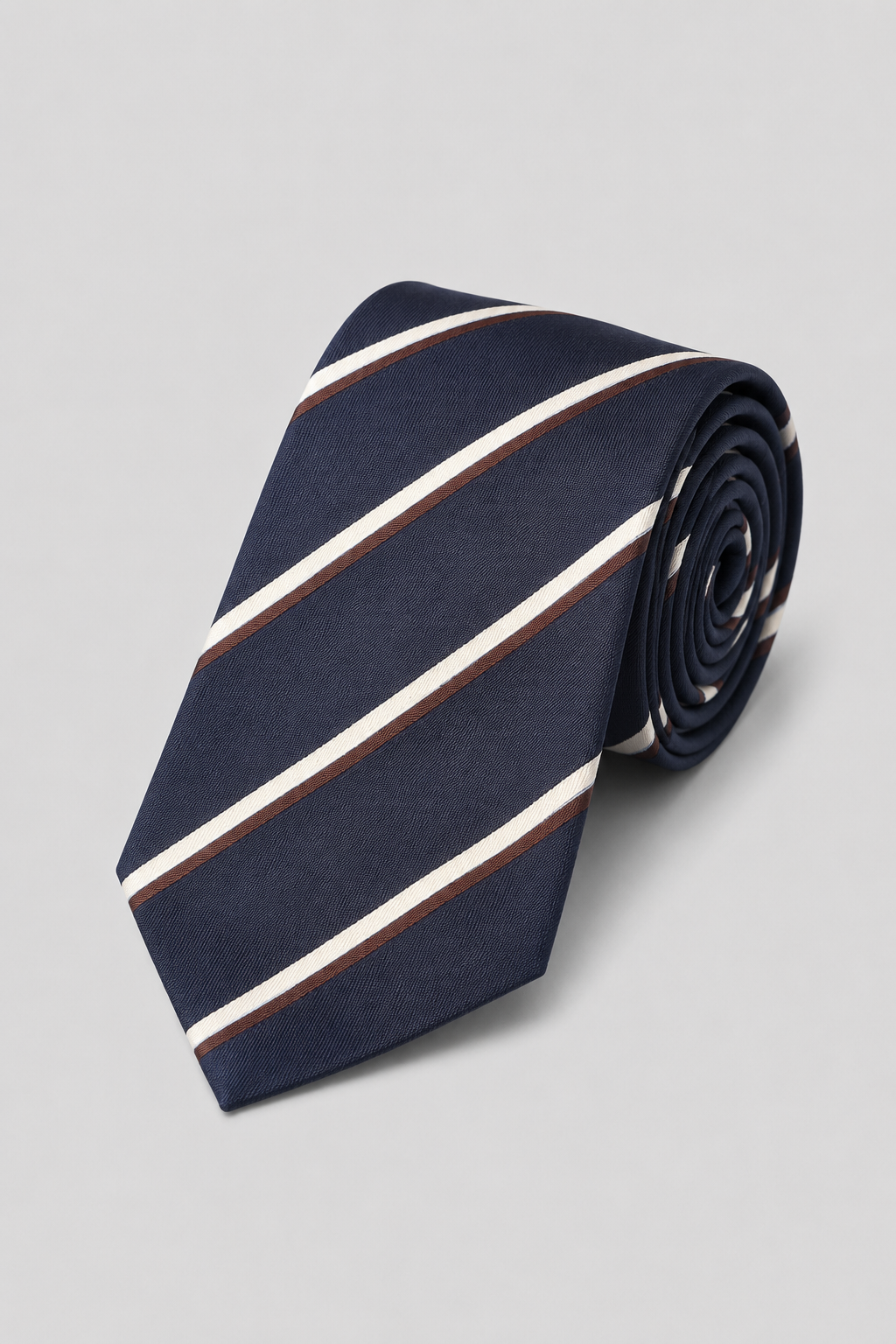 Navy Blue Regimental 7-Fold Tie