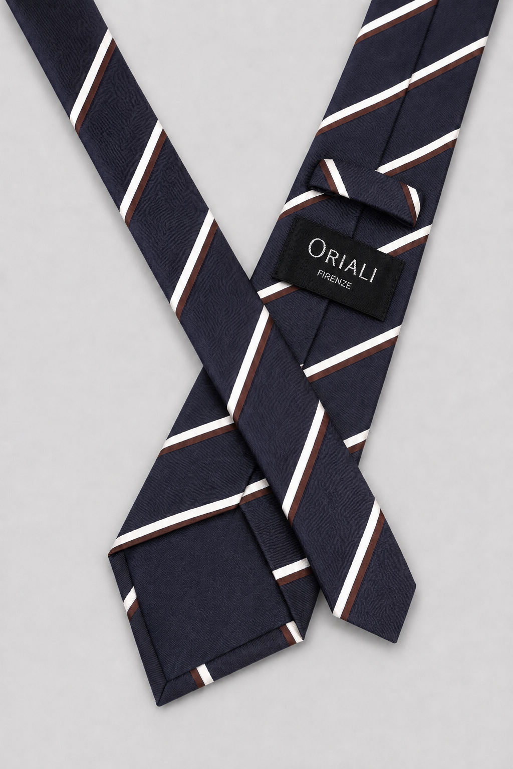 Navy Blue Regimental 7-Fold Tie
