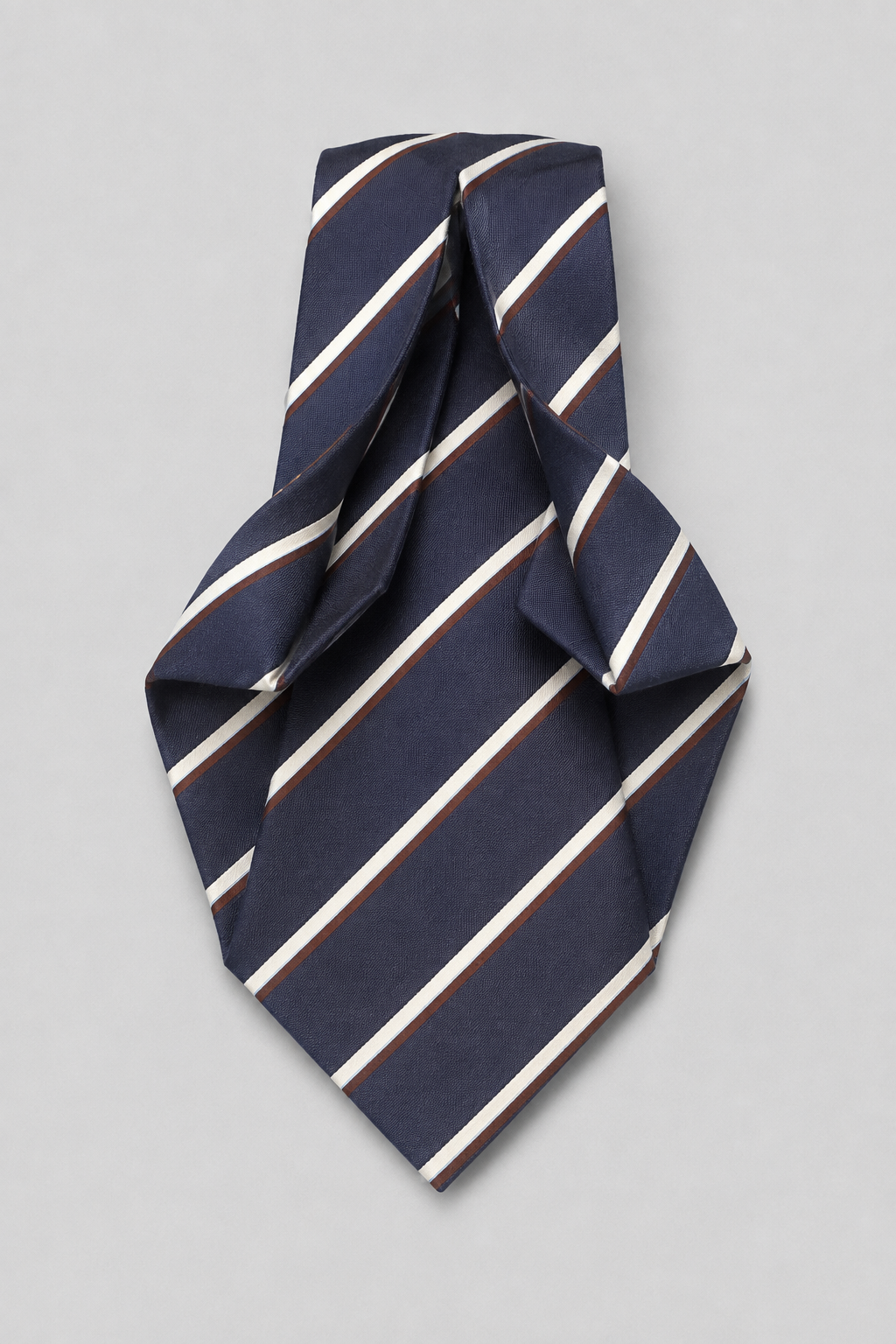 Navy Blue Regimental 7-Fold Tie