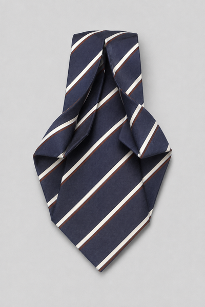 Navy Blue Regimental 7-Fold Tie