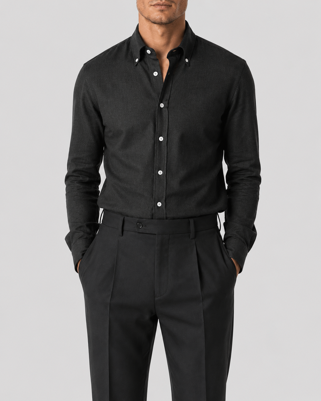 Camicia Nera Denim Lavato