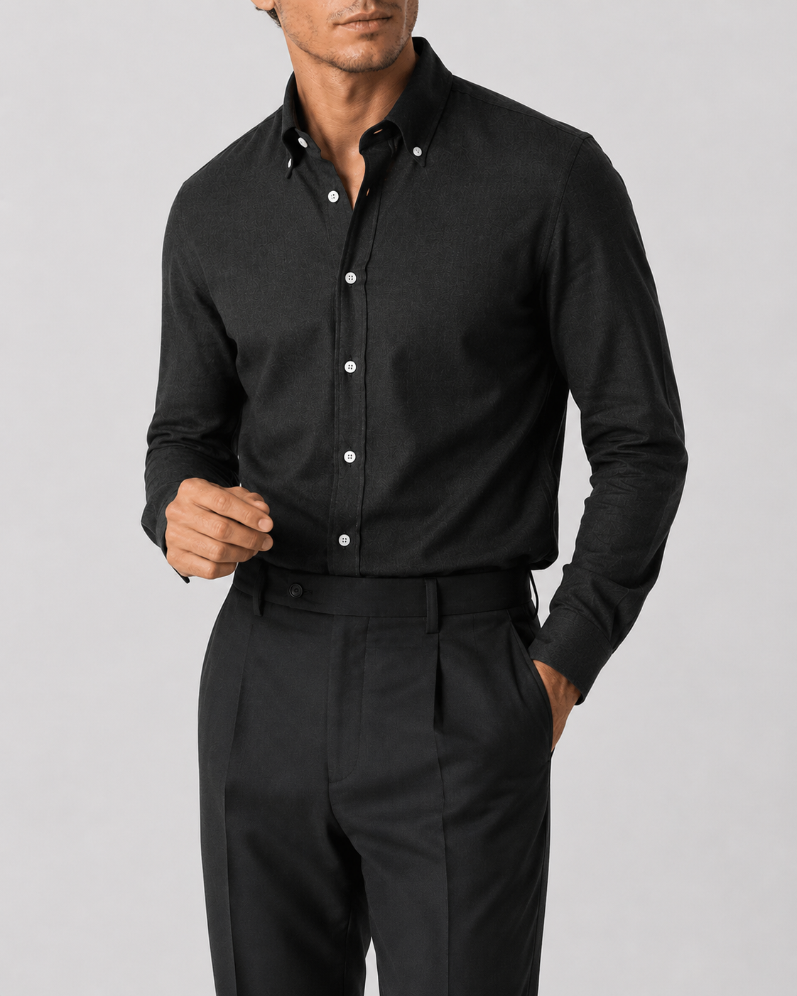 Camicia Nera Denim Lavato