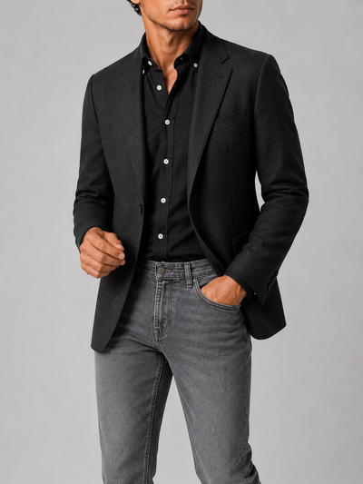 Camicia Nera Denim Lavato