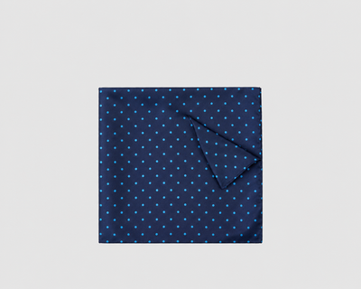 Pochette di Seta Pois Navy