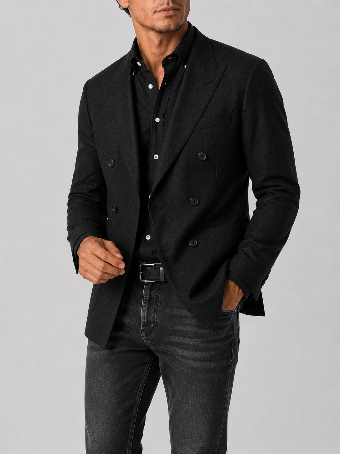 Camicia Nera Denim Lavato