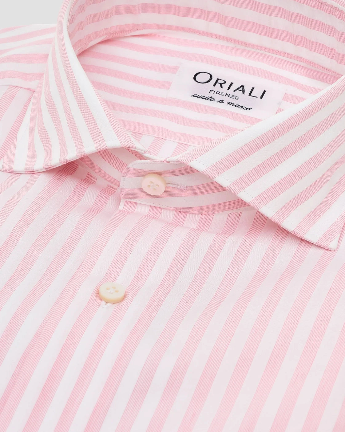 Camicia A Righe Rosa Popeline