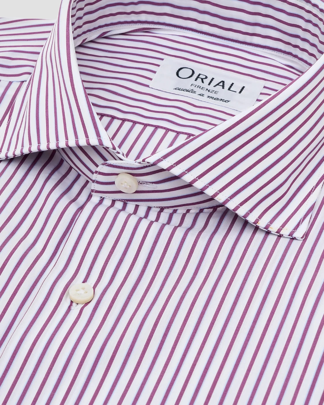 Camicia A Righe Viola Popeline