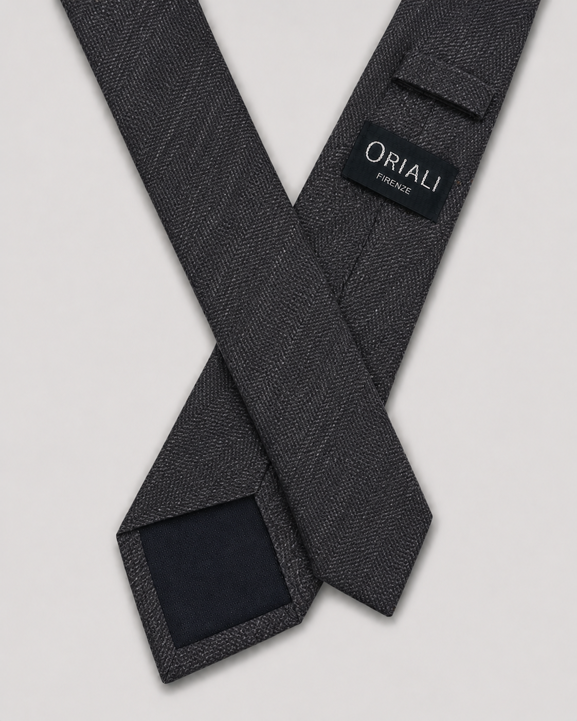 Cravatta  7 Pieghe Cachemire Grigio Scuro