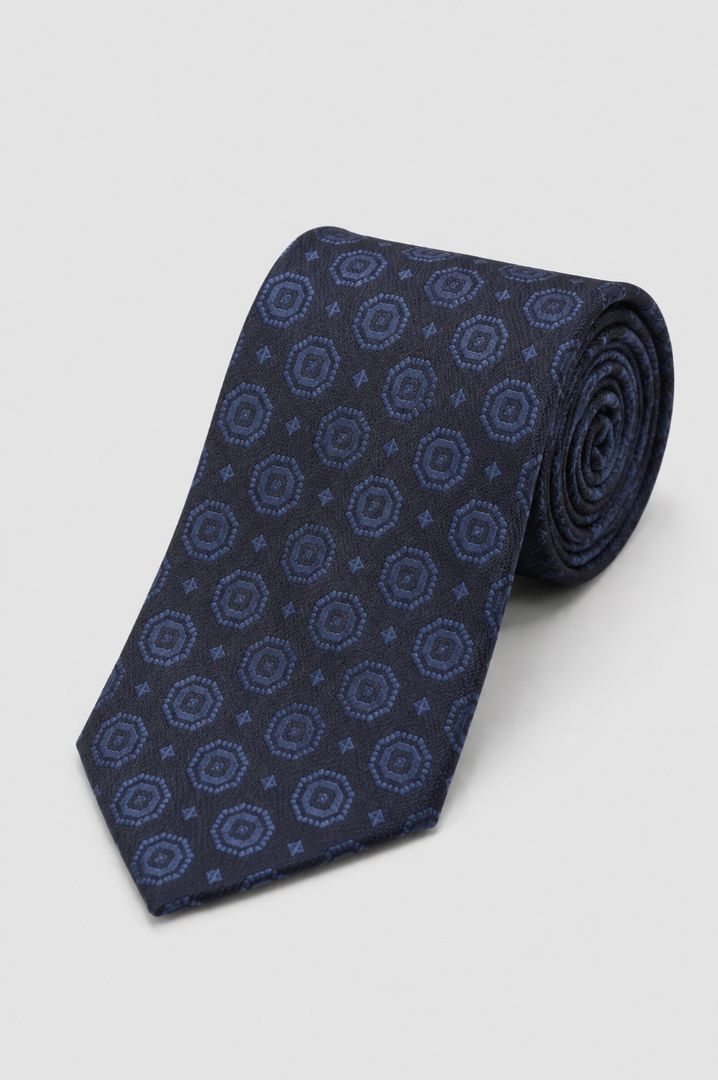 Cravatta 7 Pieghe Jaquard Navy