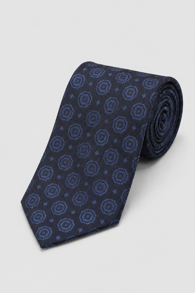 Cravatta 7 Pieghe Jaquard Navy