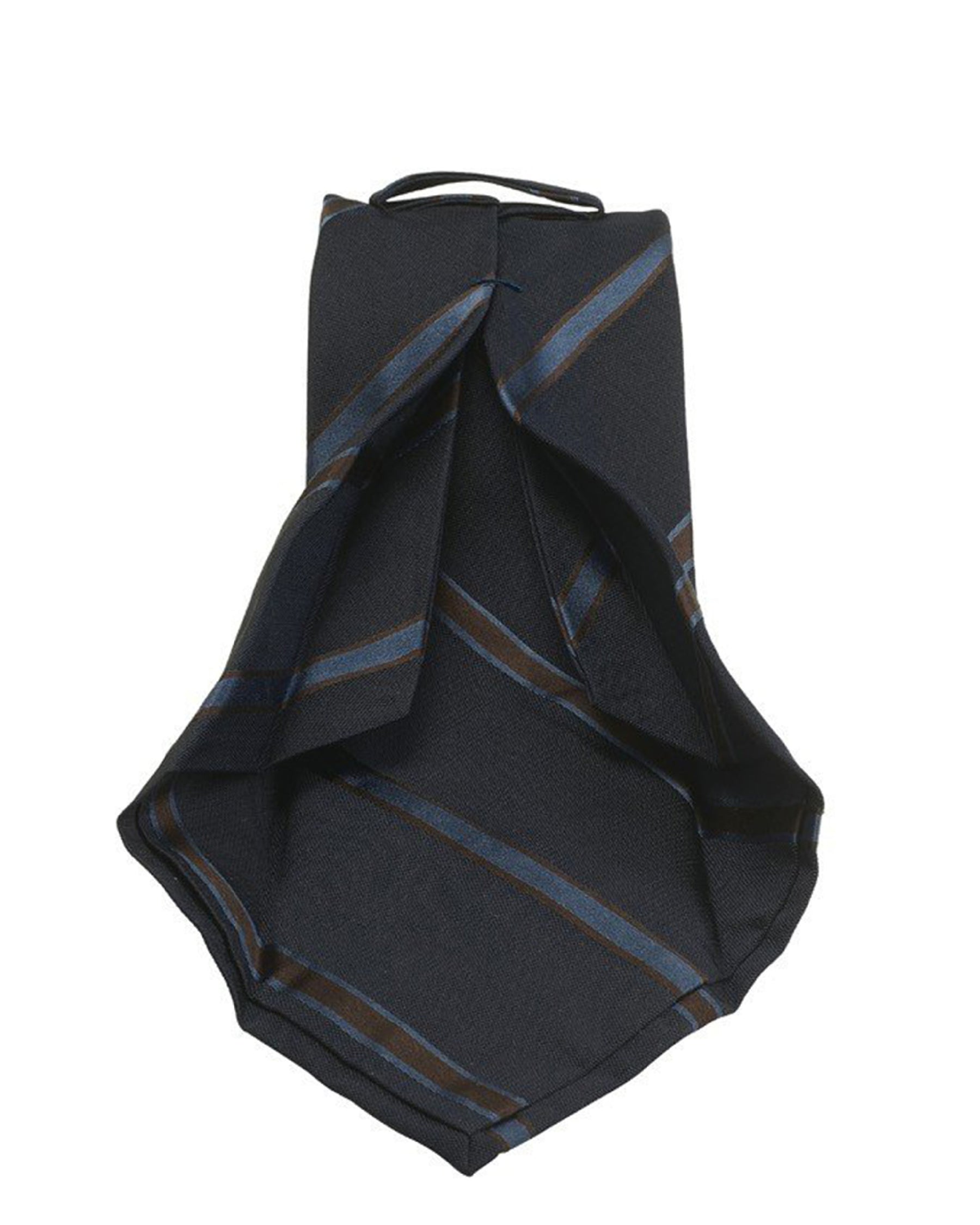 Cravate bleu marine régimentaire à 7 plis