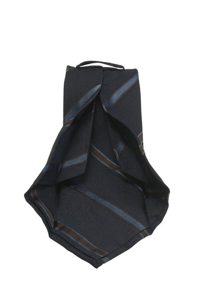 7-Fold Regimental Navy Blue Tie