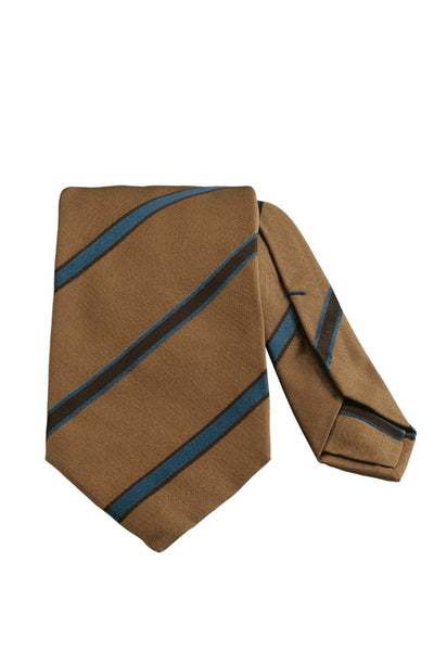 7-Fold Regimental Beige Tie