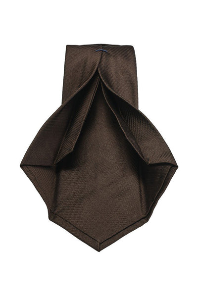 7-Fold Tie Plain Brown