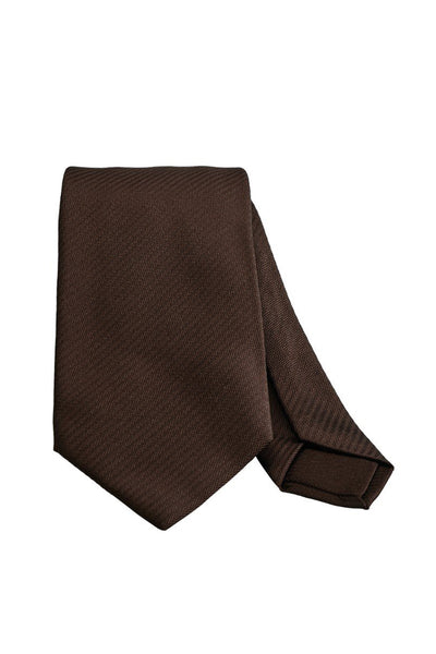 7-Fold Tie Plain Brown