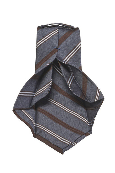 7-Fold Regimental Grey Tie