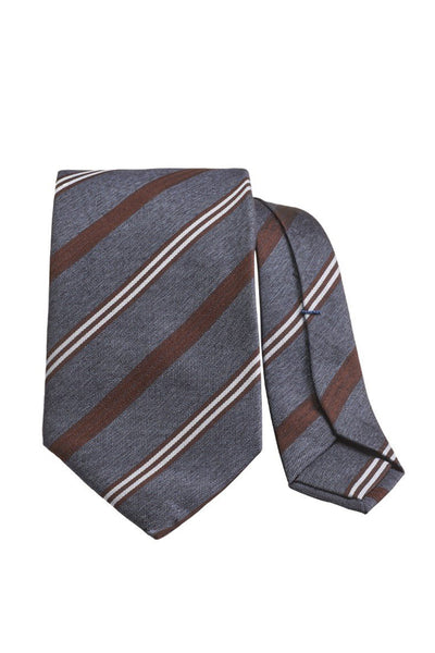 7-Fold Regimental Grey Tie