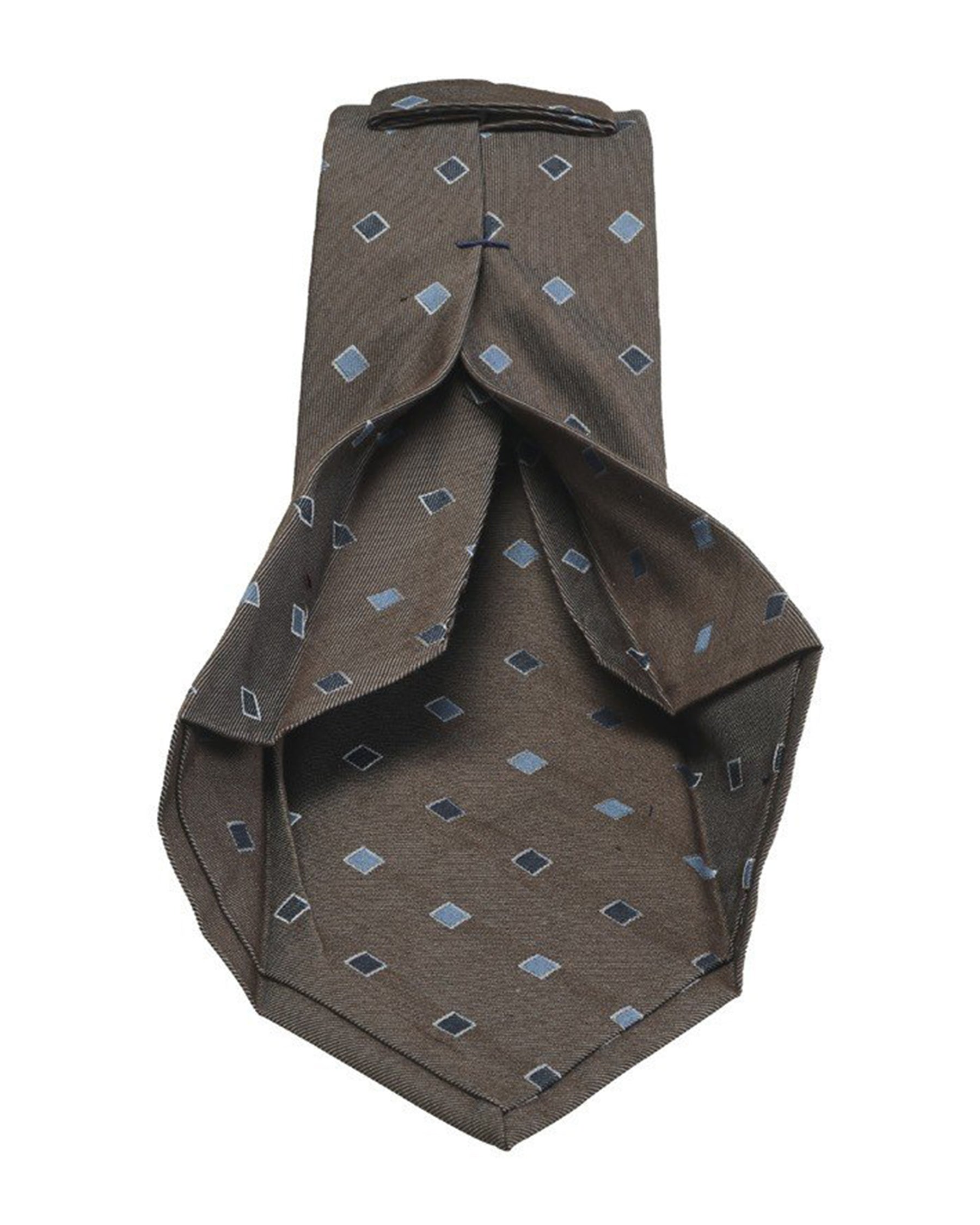 Cravate marron jacquard à 7 plis