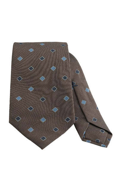 7-Fold Jacquard Brown Tie