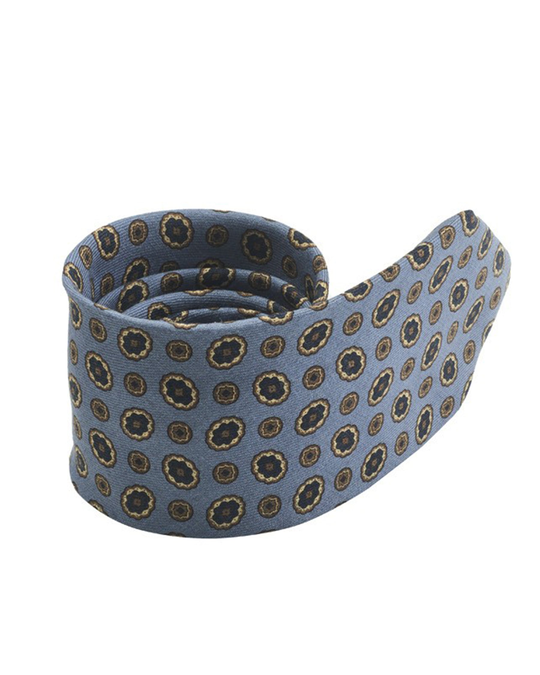 Cravatta Stampa Twill Azzurro Azzurro