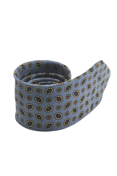 Cravatta Stampa Twill Azzurro Azzurro