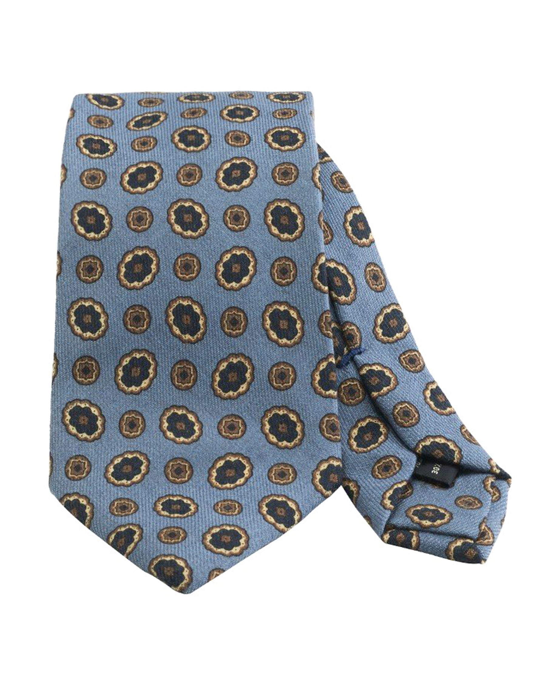 Cravatta Stampa Twill Azzurro Azzurro