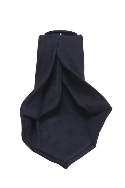 Cravate 7 plis en cachemire bleu marine 